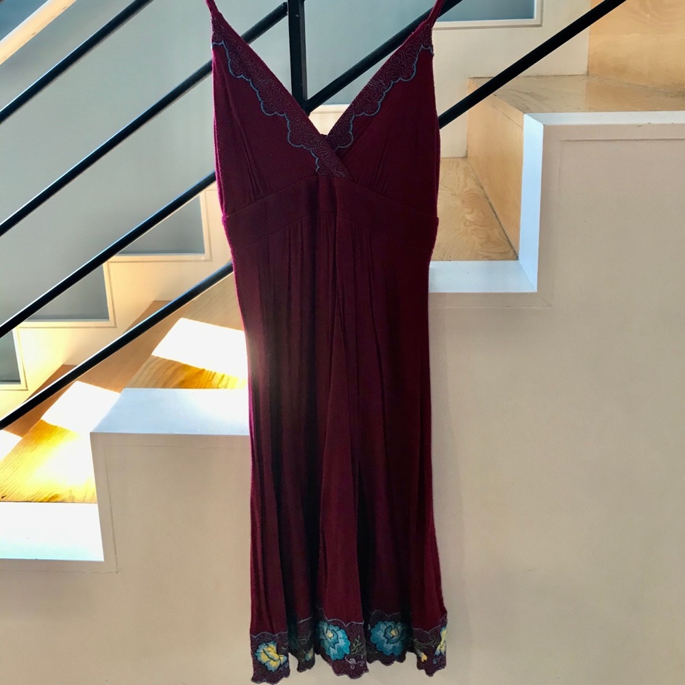 Urban Outfitters Red Dress with floral Embroidery